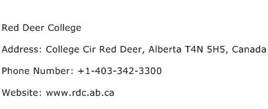 Red Deer College Address Contact Number