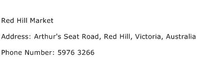 Red Hill Market Address Contact Number