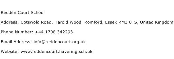 Redden Court School Address Contact Number