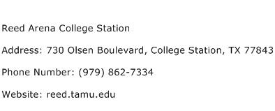 Reed Arena College Station Address Contact Number