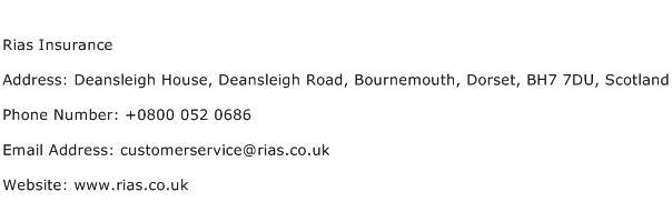 Rias Insurance Address Contact Number