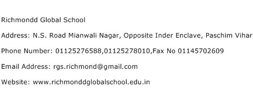 Richmondd Global School Address Contact Number