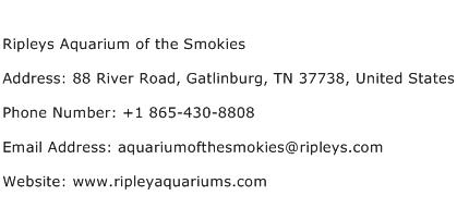 Ripleys Aquarium of the Smokies Address Contact Number