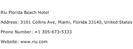Riu Florida Beach Hotel Address Contact Number