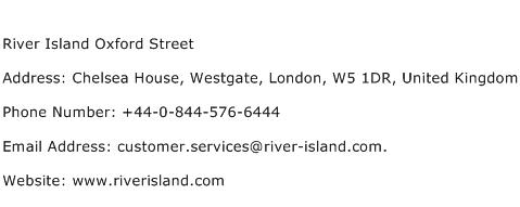 River Island Oxford Street Address Contact Number