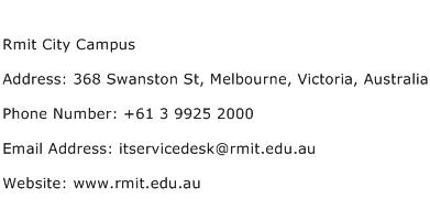 Rmit City Campus Address Contact Number