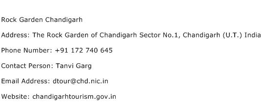 Rock Garden Chandigarh Address Contact Number