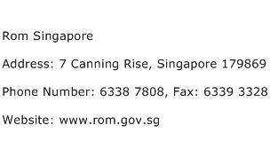 Rom Singapore Address Contact Number