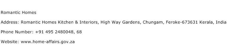 Romantic Homes Address Contact Number