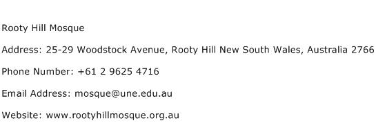 Rooty Hill Mosque Address Contact Number
