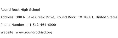 Round Rock High School Address Contact Number
