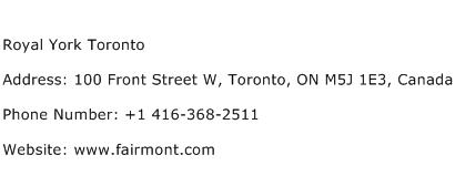 Royal York Toronto Address Contact Number