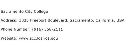 Sacramento City College Address Contact Number