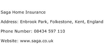 Saga Home Insurance Address Contact Number