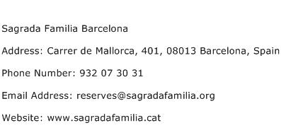 Sagrada Familia Barcelona Address Contact Number