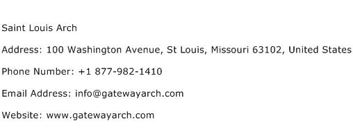 Saint Louis Arch Address Contact Number