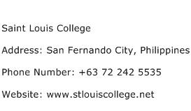 Saint Louis College Address Contact Number