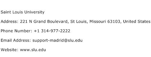 Saint Louis University Address Contact Number