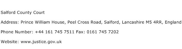 Salford County Court Address Contact Number