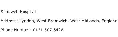 Sandwell Hospital Address Contact Number