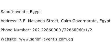 Sanofi aventis Egypt Address Contact Number