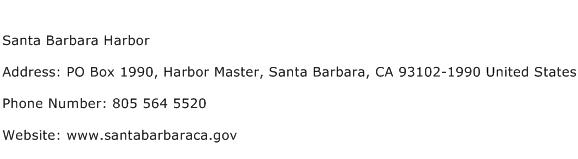 Santa Barbara Harbor Address Contact Number