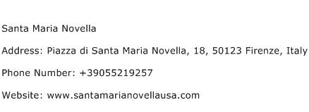 Santa Maria Novella Address Contact Number