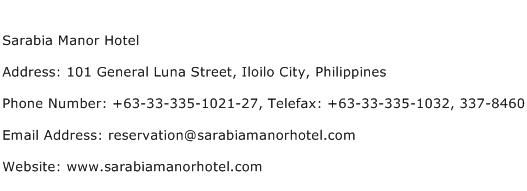 Sarabia Manor Hotel Address Contact Number