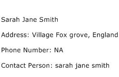 Sarah Jane Smith Address Contact Number