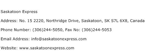 Saskatoon Express Address Contact Number
