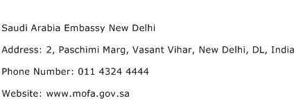Saudi Arabia Embassy New Delhi Address Contact Number