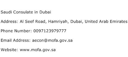 Saudi Consulate in Dubai Address Contact Number