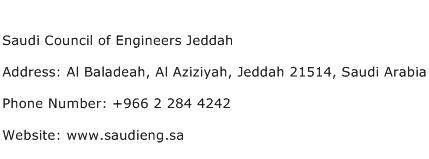 Saudi Council of Engineers Jeddah Address Contact Number