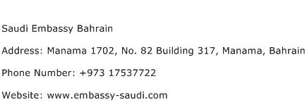 Saudi Embassy Bahrain Address Contact Number