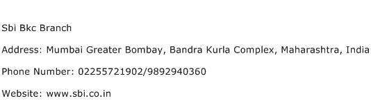 Sbi Bkc Branch Address Contact Number