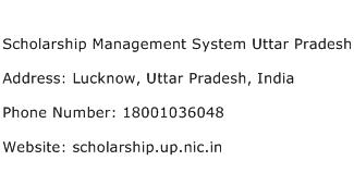 Scholarship Management System Uttar Pradesh Address Contact Number