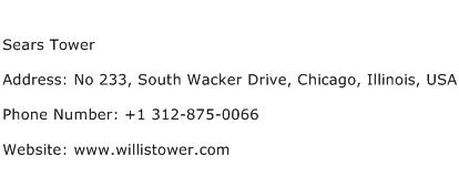 Sears Tower Address Contact Number