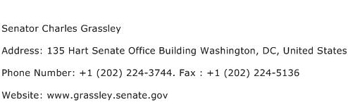 Senator Charles Grassley Address Contact Number