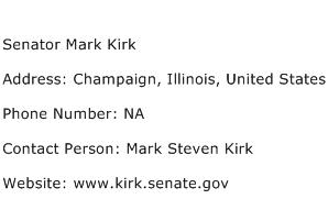 Senator Mark Kirk Address Contact Number