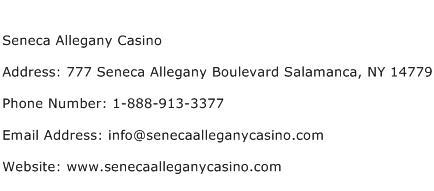 Seneca Allegany Casino Address Contact Number