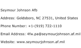 Seymour Johnson Afb Address Contact Number