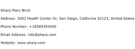 Sharp Mary Birch Address Contact Number