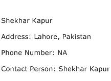 Shekhar Kapur Address Contact Number