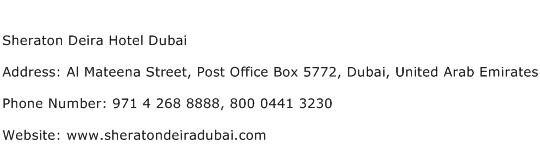 Sheraton Deira Hotel Dubai Address Contact Number