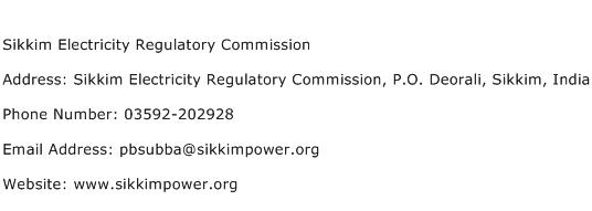 Sikkim Electricity Regulatory Commission Address Contact Number