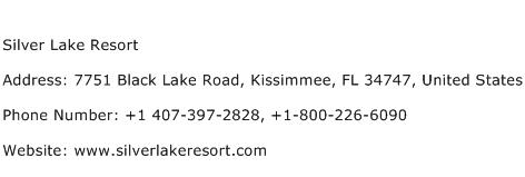 Silver Lake Resort Address Contact Number