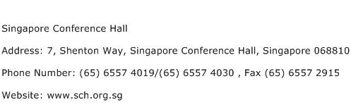 Singapore Conference Hall Address Contact Number