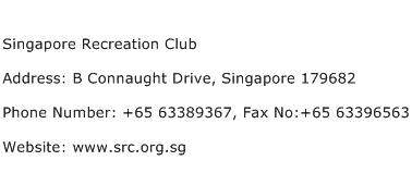 Singapore Recreation Club Address Contact Number