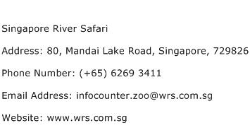 Singapore River Safari Address Contact Number