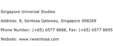 Singapore Universal Studios Address Contact Number
